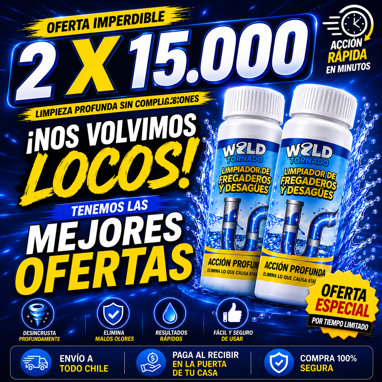 Wild Tornado — 🔧 Polvo Destapa Cañerías Pack x2