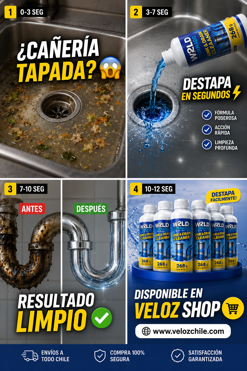 Wild Tornado — 🔧 Polvo Destapa Cañerías Pack x2
